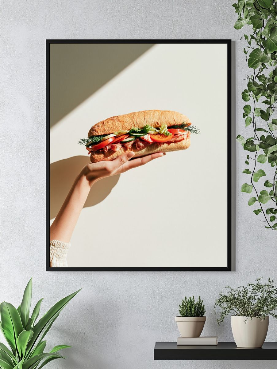 Sandwich Still Life Photography Poster. — room view 4