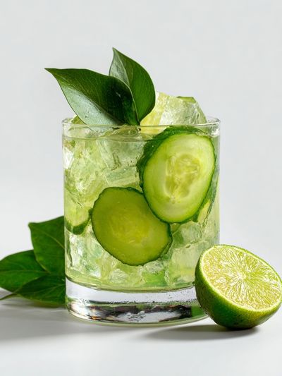 Cucumber Lime Cocktail Photography Poster. poster print
