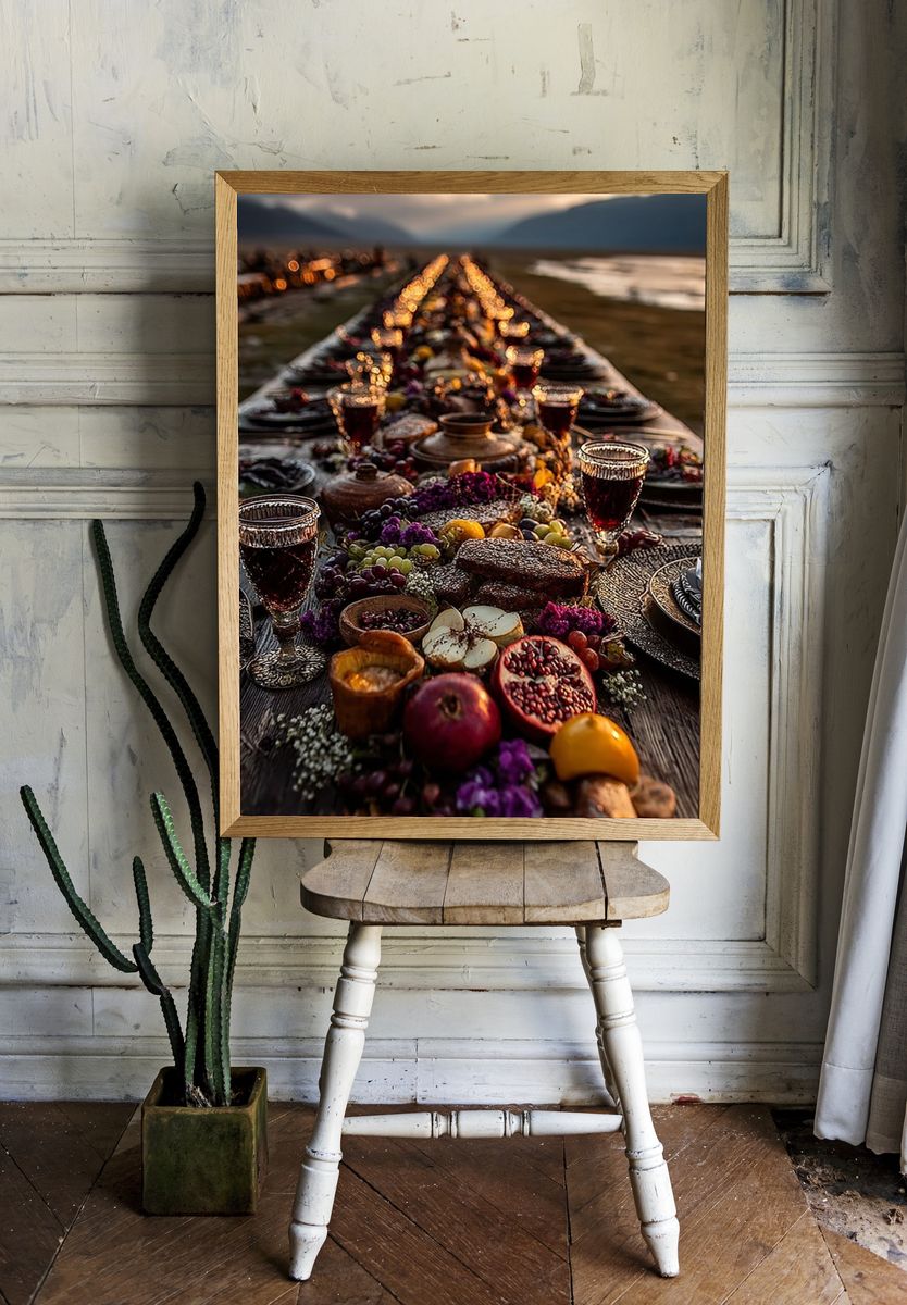 Lavish Feast Table Photography Poster. — room view 1