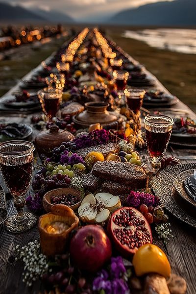 Lavish Feast Table Photography Poster. poster print