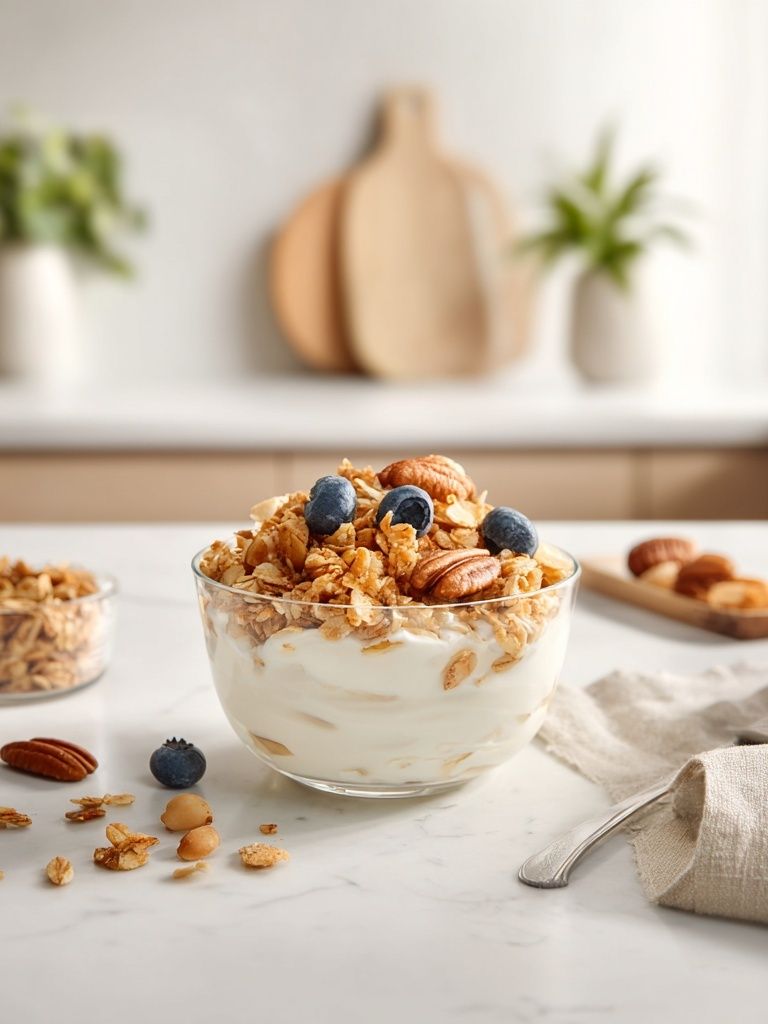 Granola Yogurt Bowl Food Photography Poster. poster — food-drink art