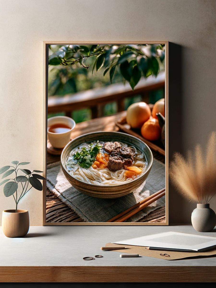 Japanese Noodle Bowl Photography Poster. — room view 2