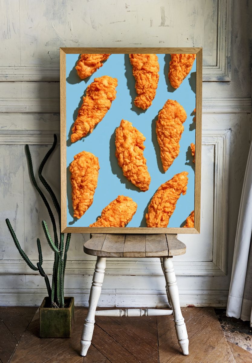 Fried Chicken Pattern Poster. — room view 1