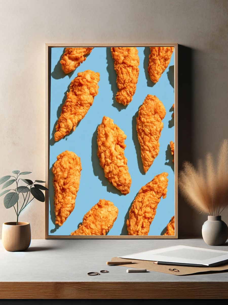 Fried Chicken Pattern Poster. — room view 2