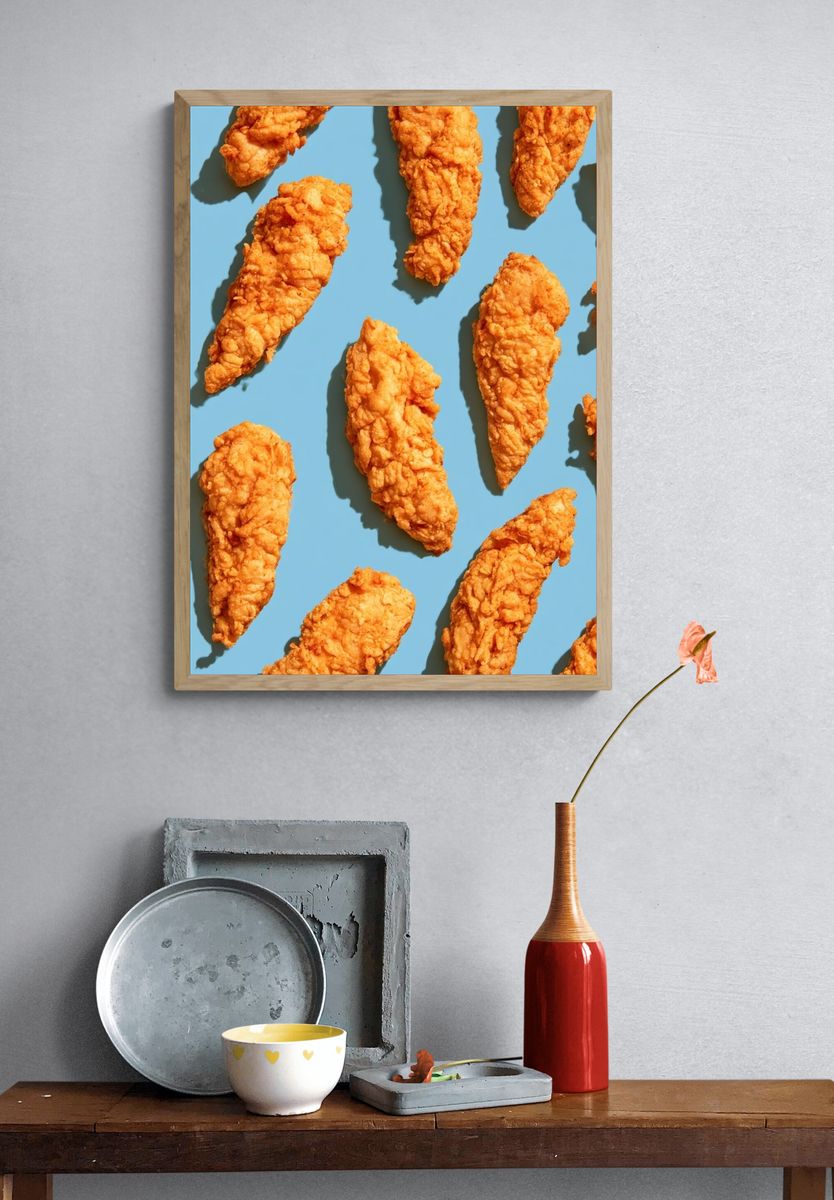 Fried Chicken Pattern Poster. — room view 3