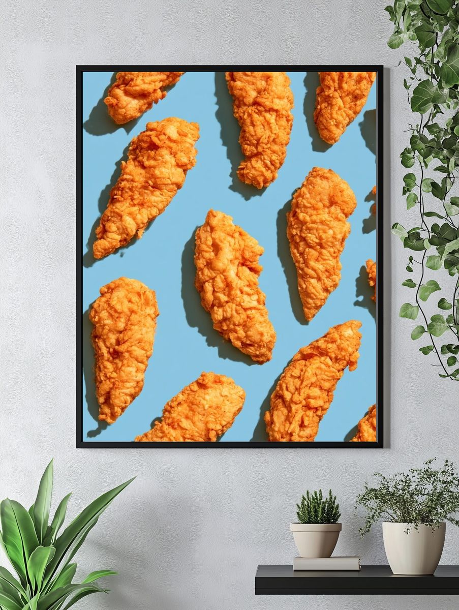 Fried Chicken Pattern Poster. — room view 4
