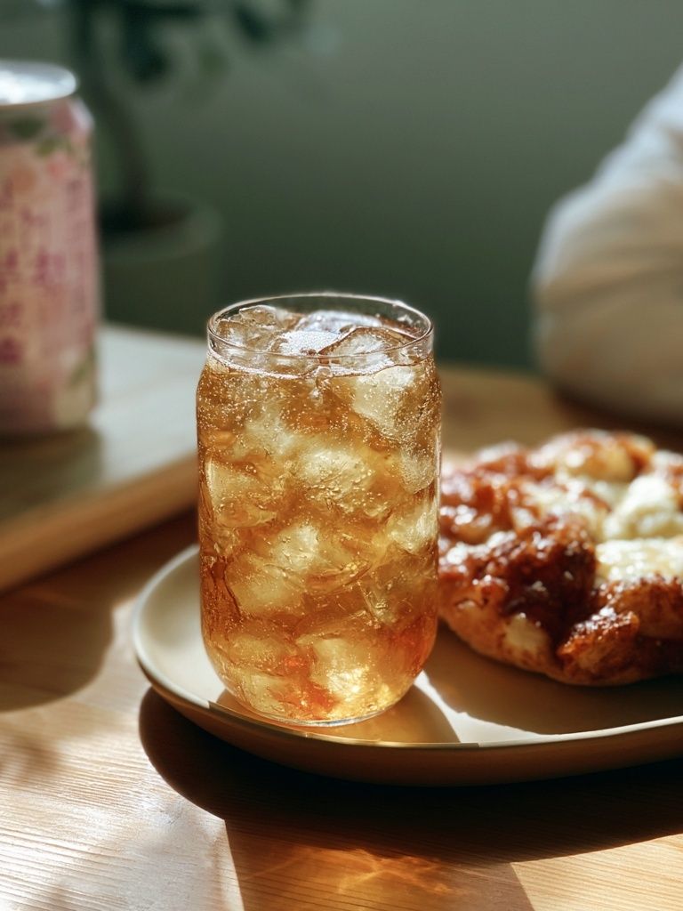 Iced Drink and Pastry Photography Poster. poster detail