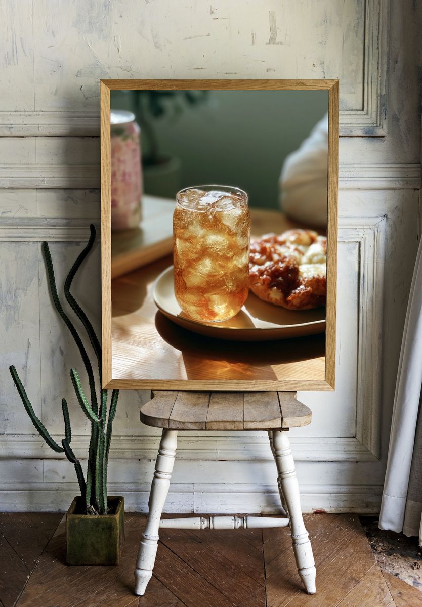 Iced Drink and Pastry Photography Poster. — room view 1