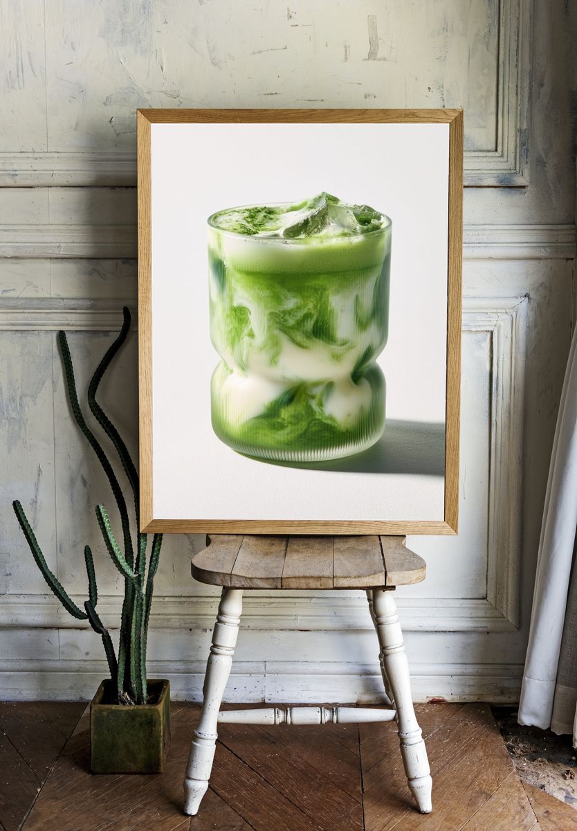 Matcha Latte Still Life Poster. — room view 1