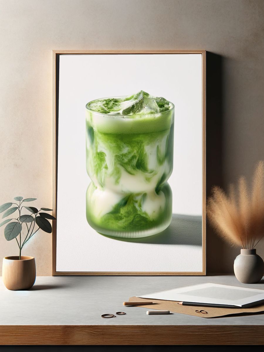 Matcha Latte Still Life Poster. — room view 2