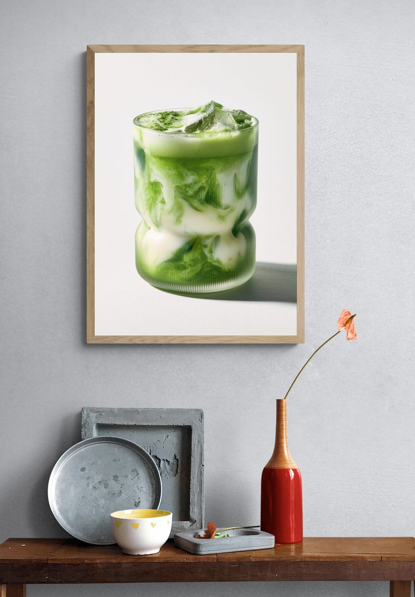 Matcha Latte Still Life Poster. — room view 3