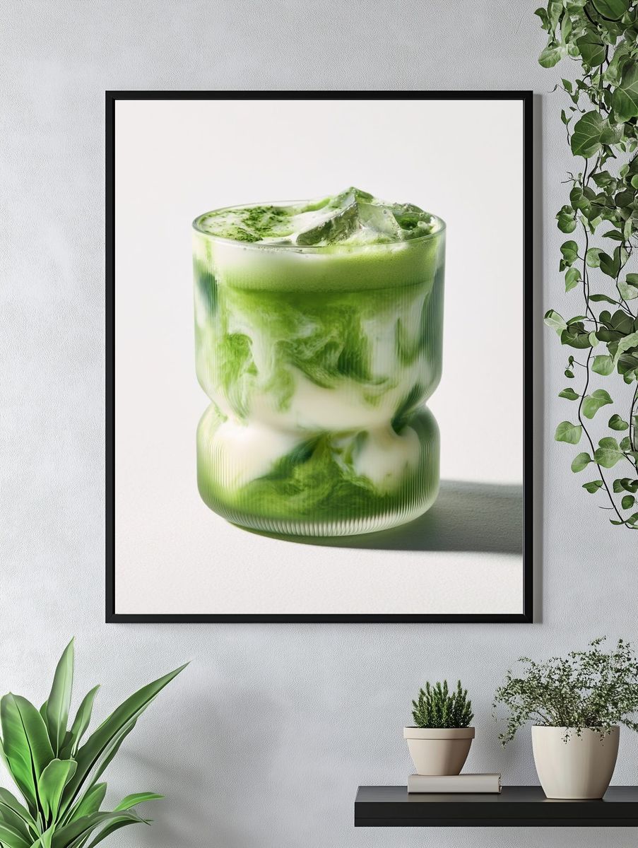 Matcha Latte Still Life Poster. — room view 4