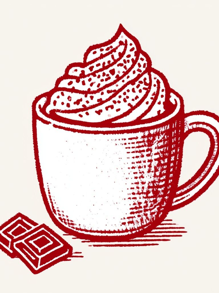Hot Chocolate Mug Illustration Poster. poster — food-drink art