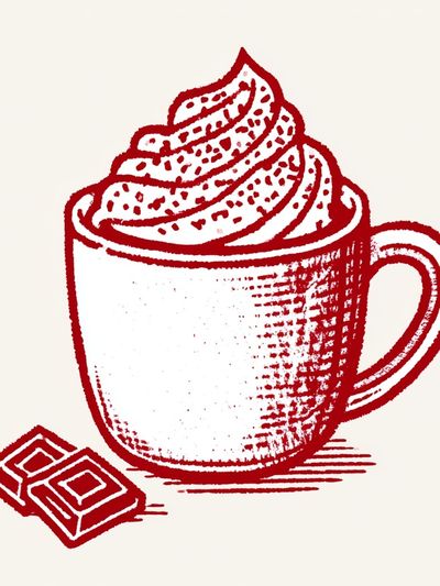 Hot Chocolate Mug Illustration Poster. poster