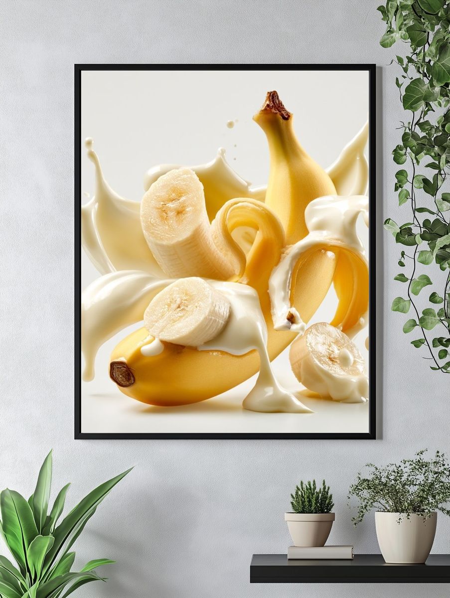 Banana Splash Still Life Print. — room view 4