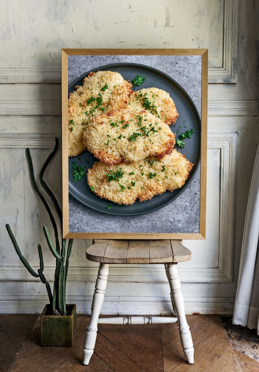 Crispy Breaded Cutlets Food Print. room preview