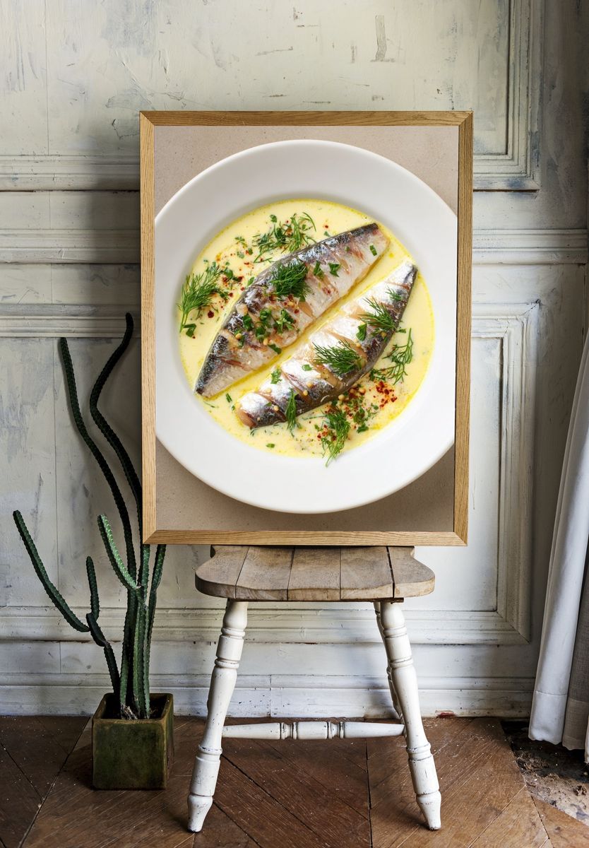 Gourmet Fish Plate Photography Poster. room preview