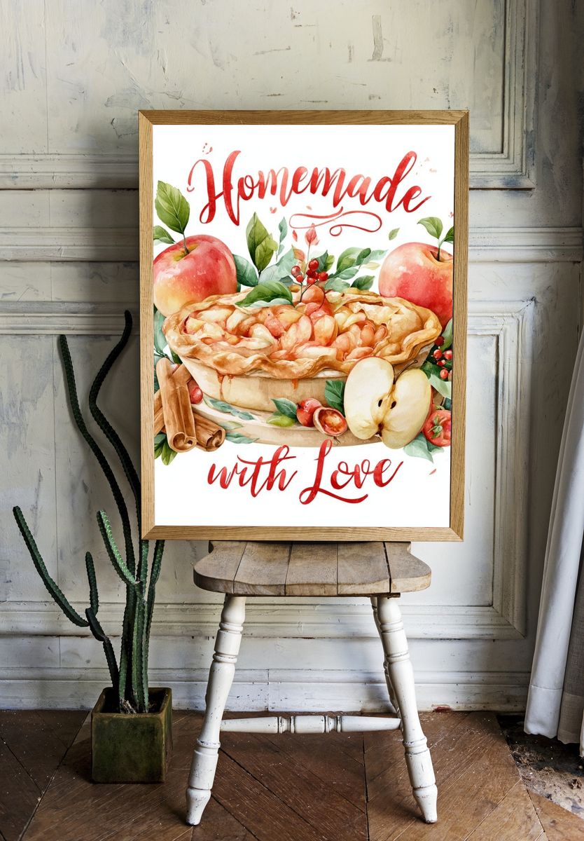 Homemade Apple Pie Typography Print. — room view 1