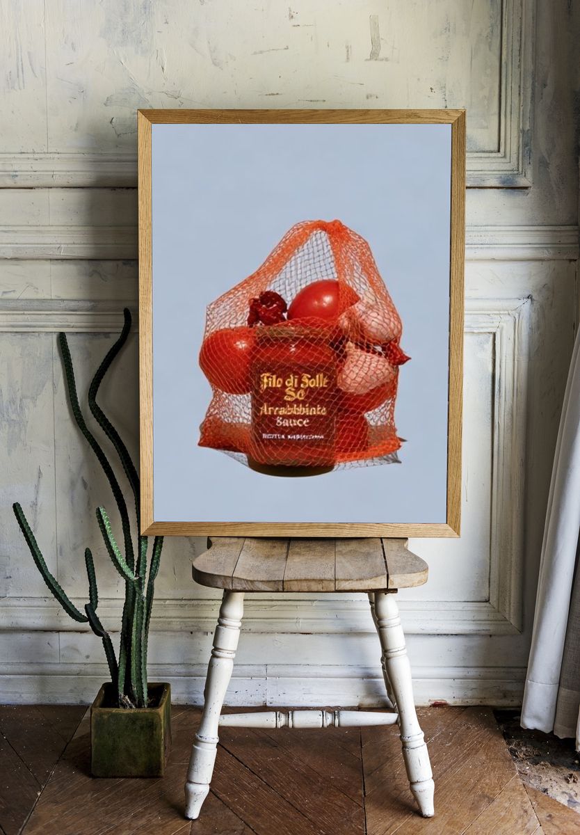 Tomato Net Still Life Photography Poster. room preview