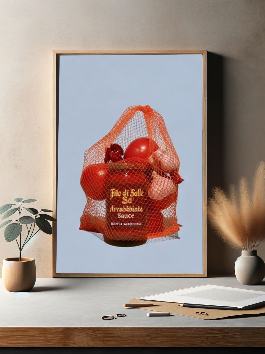 Tomato Net Still Life Photography Poster. — room view 2