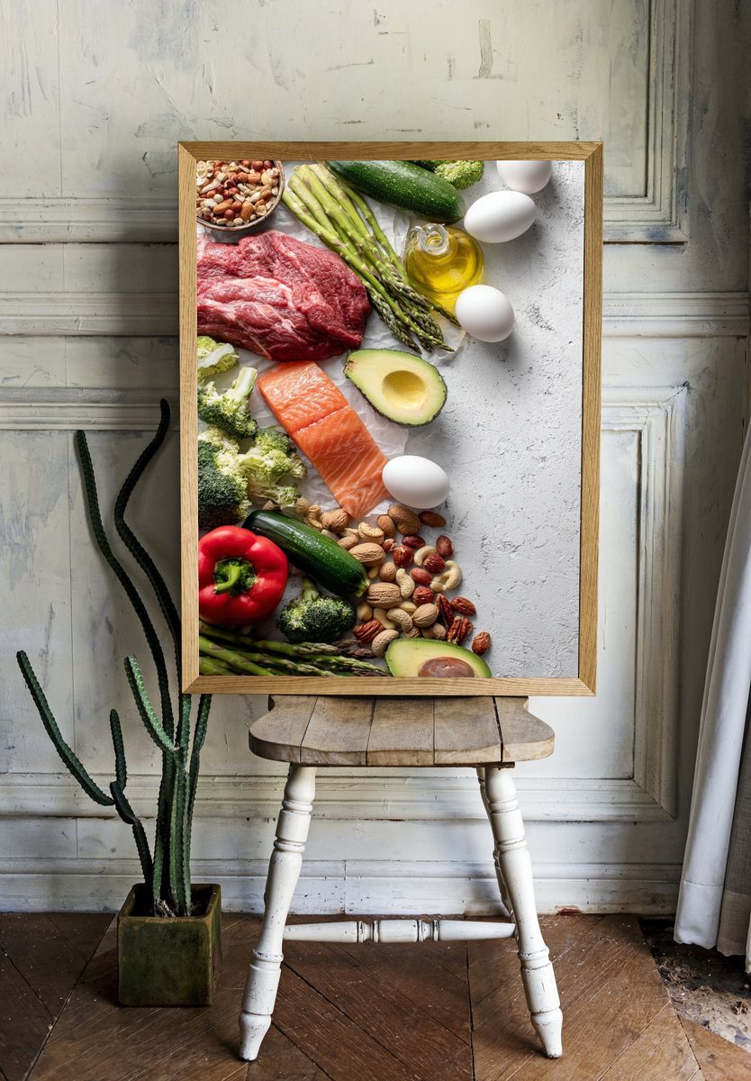 Keto Food Flat Lay Poster. room preview