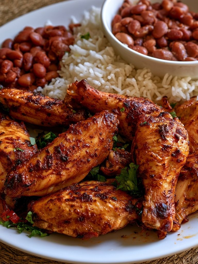 Grilled Chicken and Rice Food-Drink Poster. poster — food-drink art