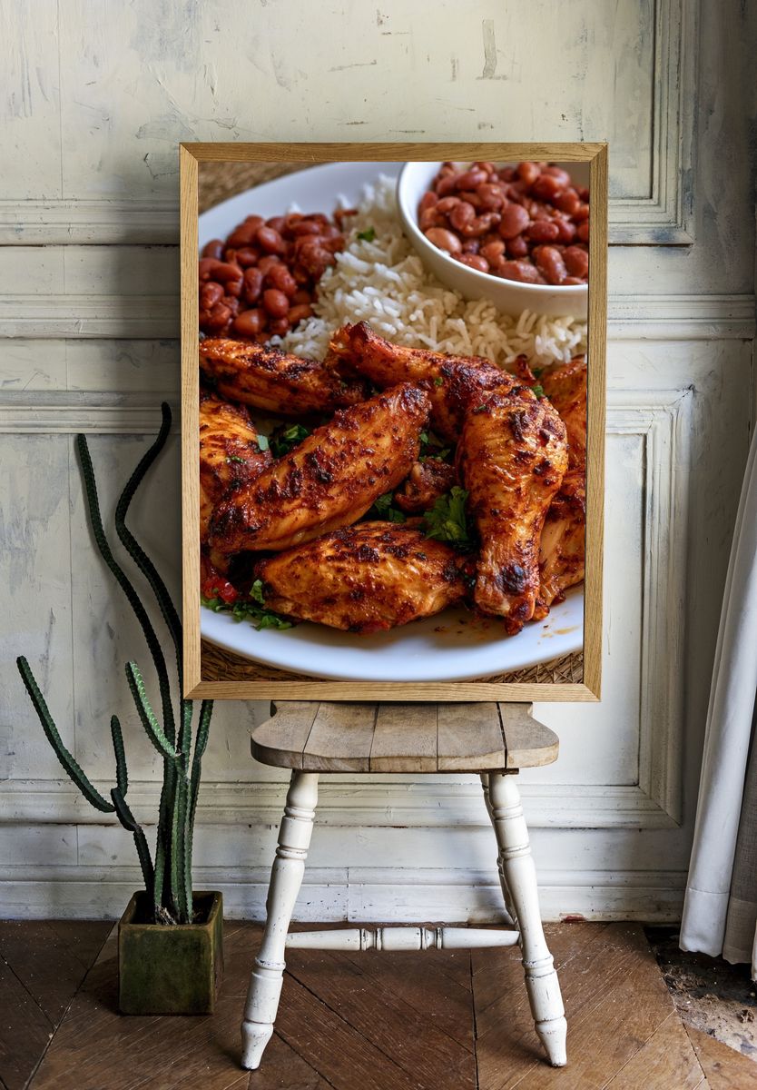 Grilled Chicken and Rice Food-Drink Poster. room preview