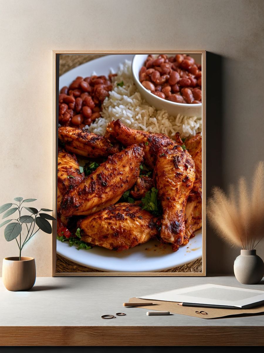 Grilled Chicken and Rice Food-Drink Poster. — room view 2