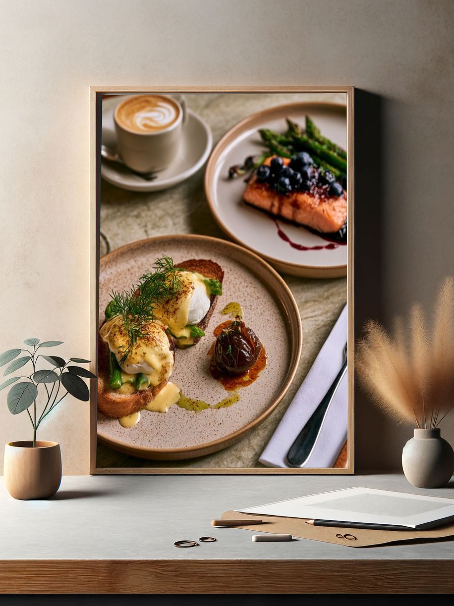 Gourmet Brunch Table Photography Poster. — room view 2
