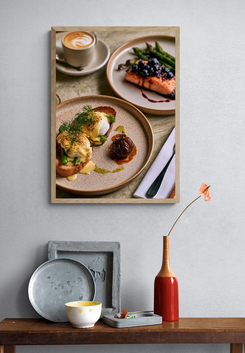 Gourmet Brunch Table Photography Poster. — room view 3