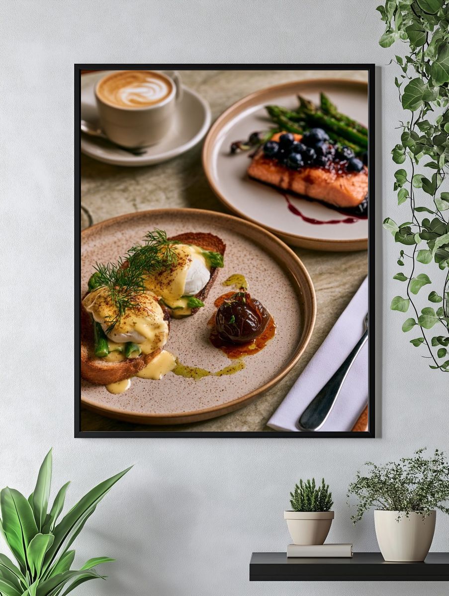 Gourmet Brunch Table Photography Poster. — room view 4