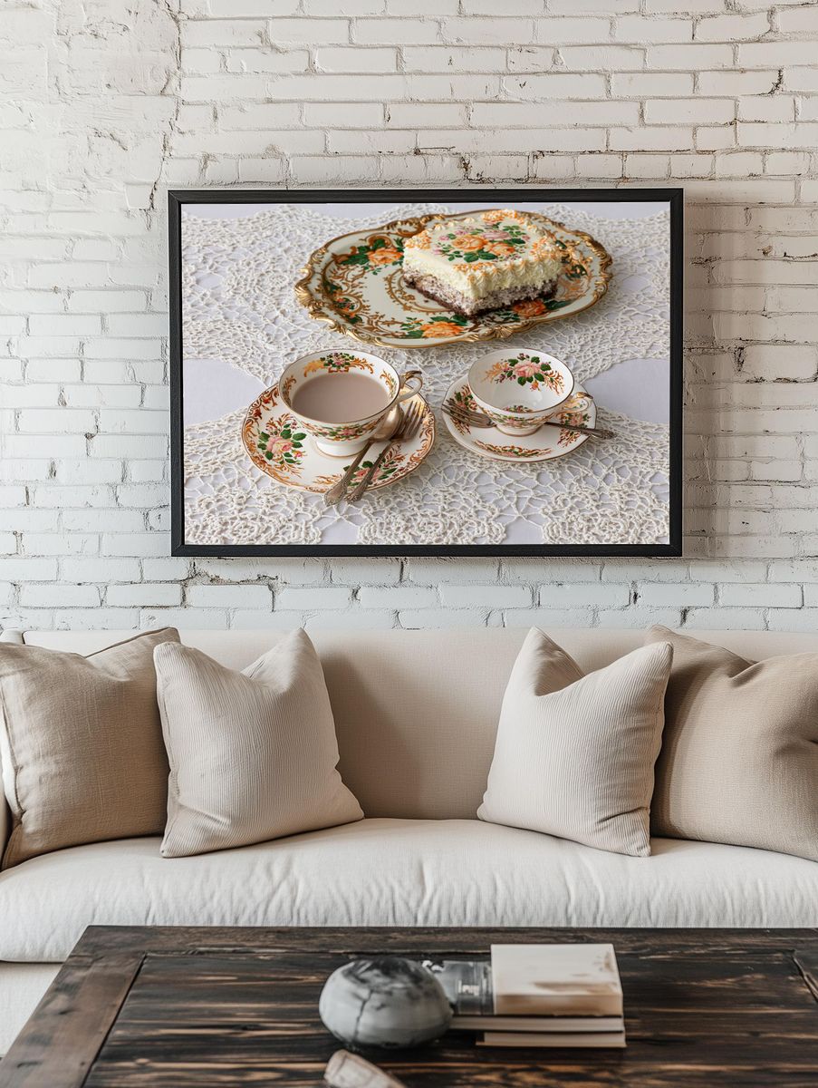 Vintage Tea Service Still Life Print. room preview