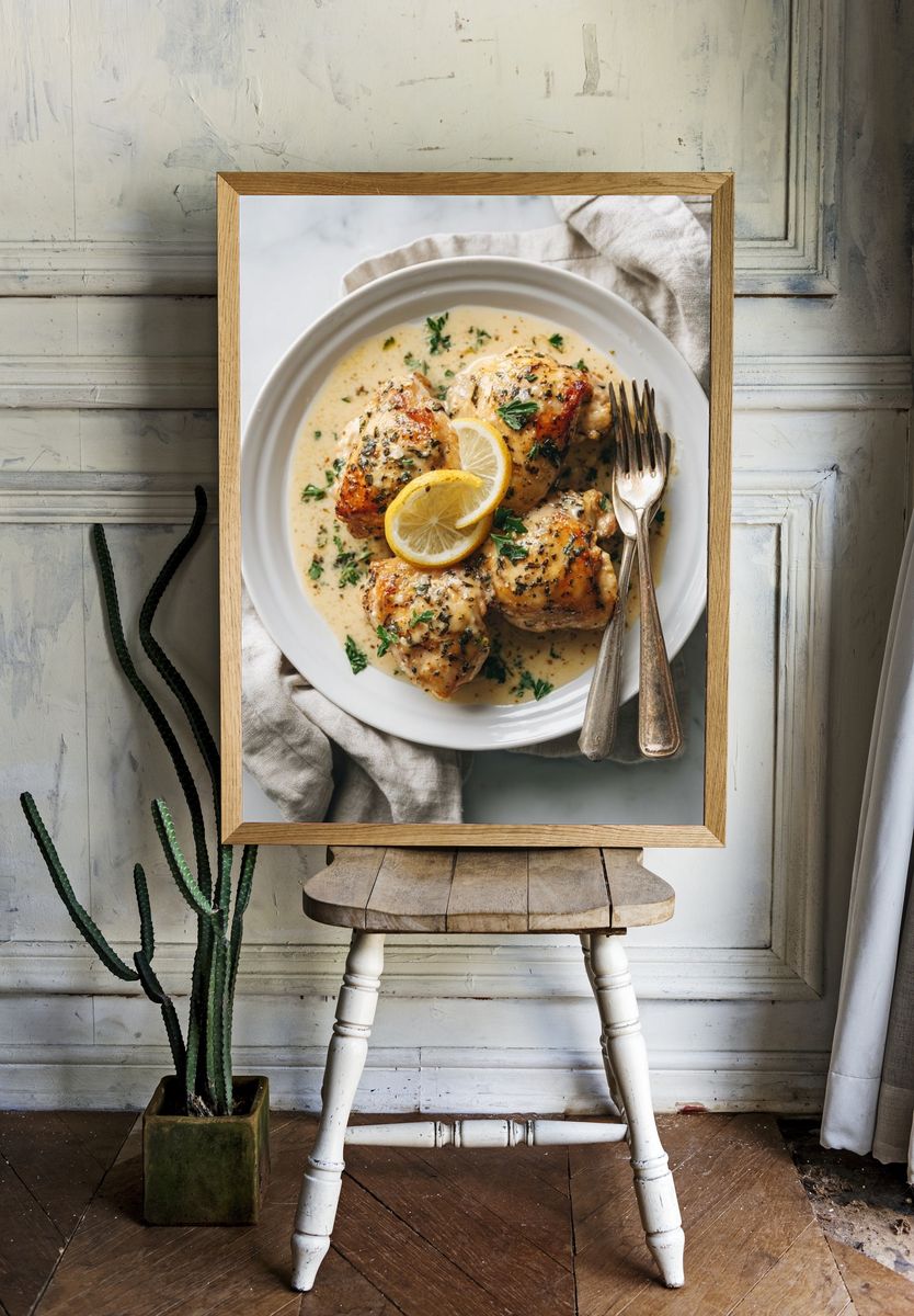Lemon Herb Chicken Food Print. — room view 1