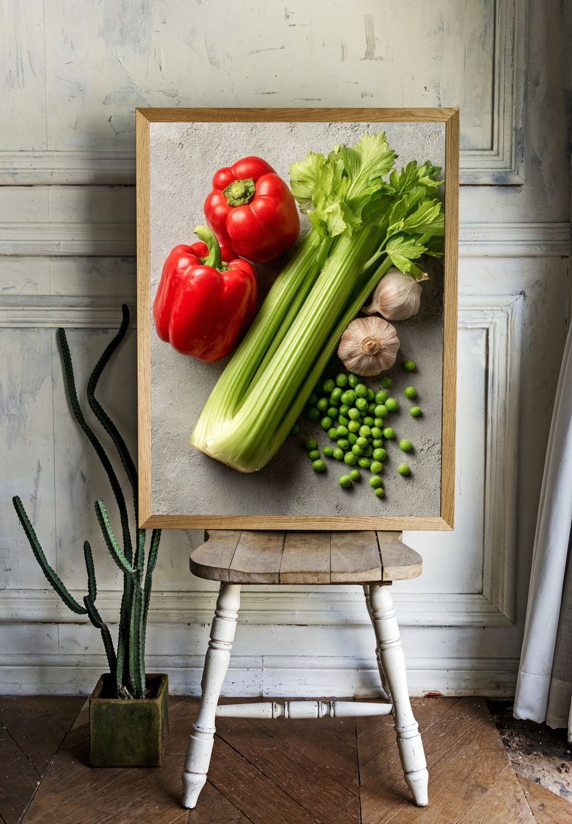 Fresh Vegetables Still Life Print. room preview