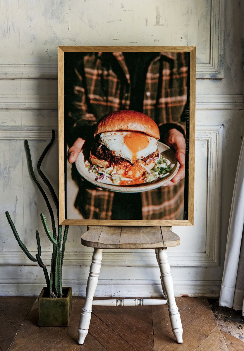 Gourmet Burger Food Photography Poster. — room view 1