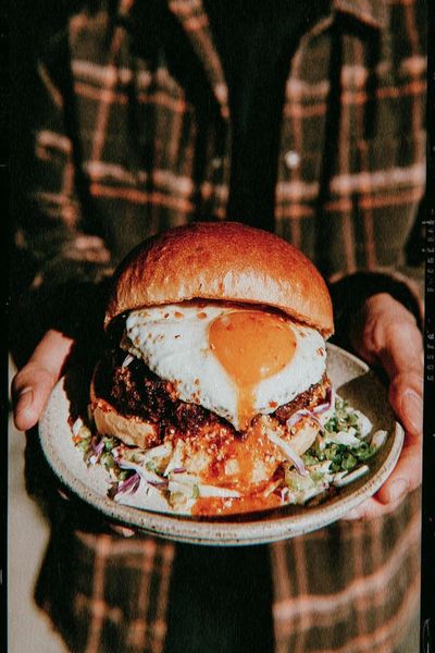 Gourmet Burger Food Photography Poster.