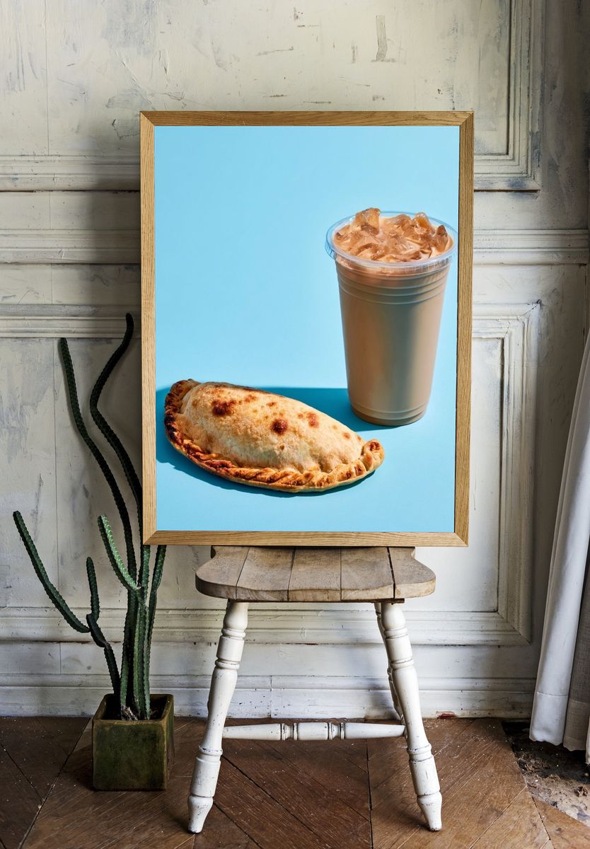 Iced Coffee and Empanada Poster. — room view 1
