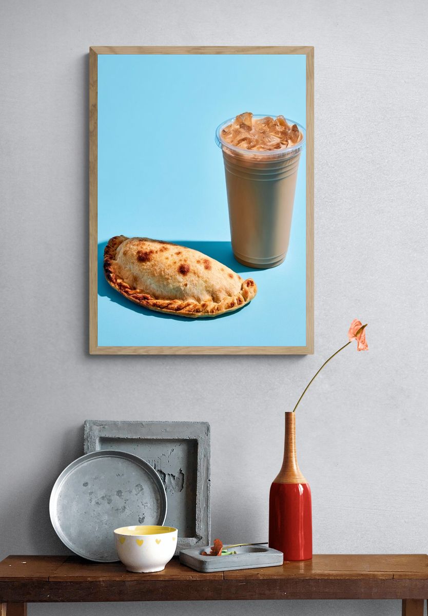 Iced Coffee and Empanada Poster. — room view 3