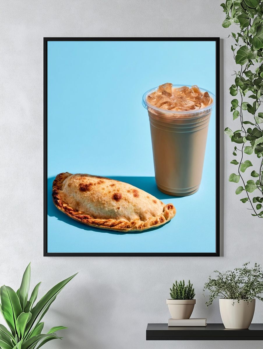 Iced Coffee and Empanada Poster. — room view 4
