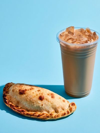 Iced Coffee and Empanada Poster. poster