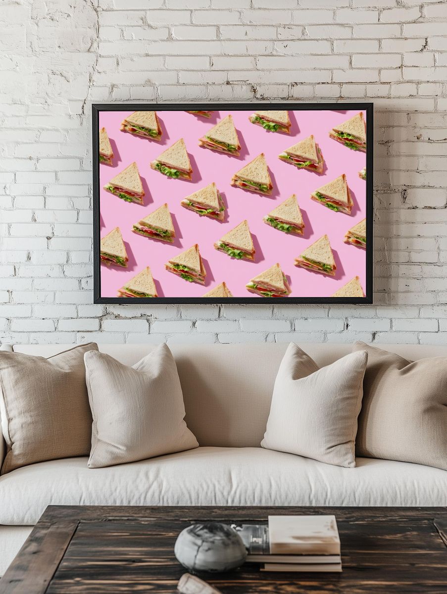 Delicious Sandwich Pattern Print. — room view 1