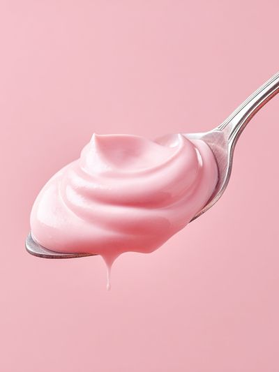 Pink Cream on Spoon