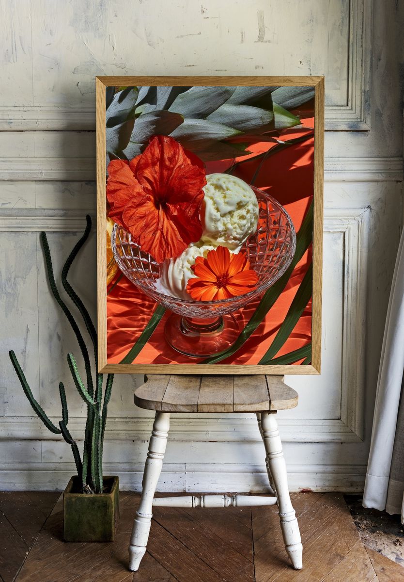 Tropical Citrus Still Life Print. room preview