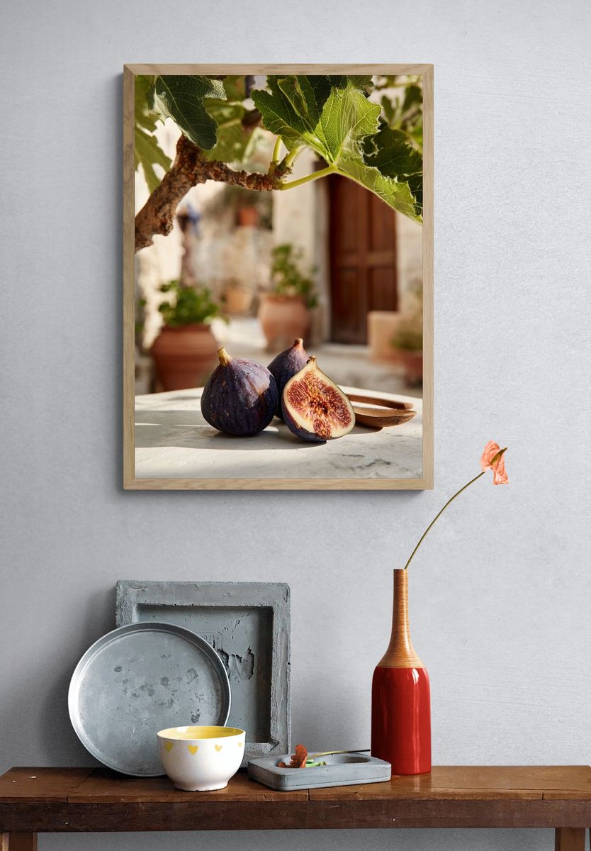 Fresh Figs on Table — Food Photography Print. — room view 3