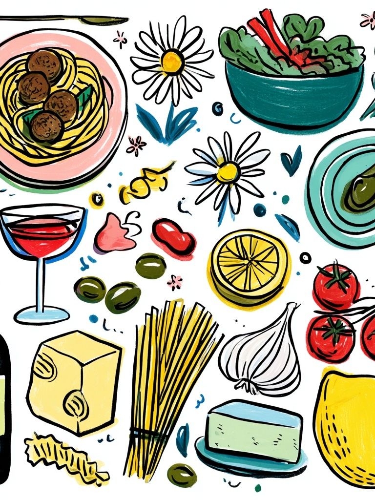 Italian Cuisine — Food Art Print. poster — food-drink art