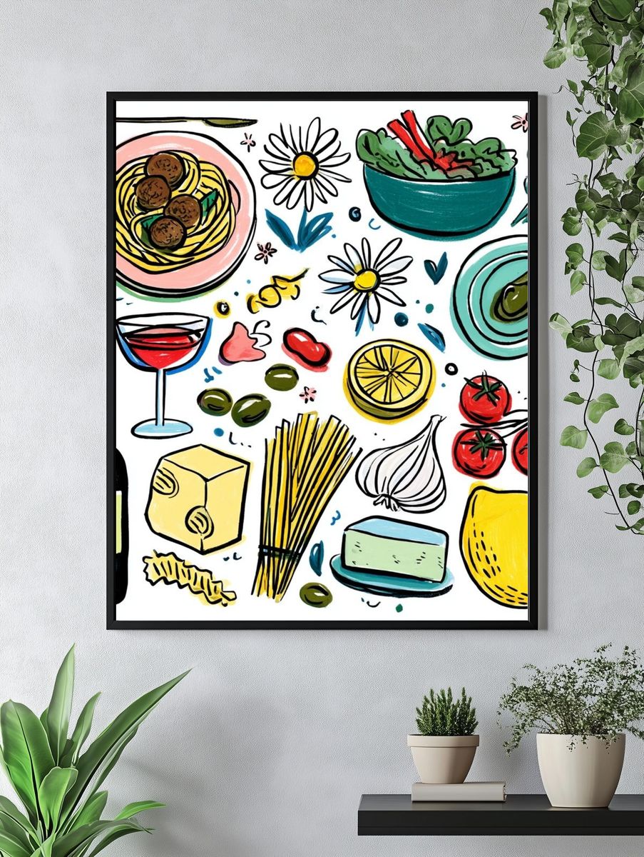 Italian Cuisine — Food Art Print. — room view 4