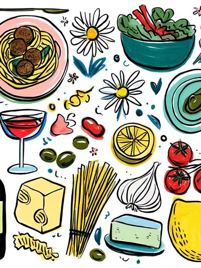 Italian Cuisine — Food Art Print. poster print