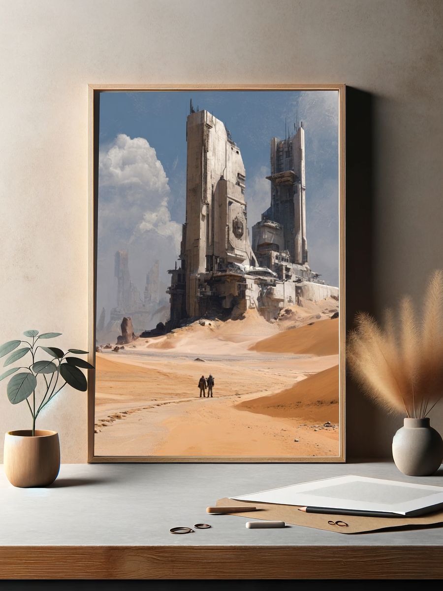 Futuristic Desert Landscape — Sci-Fi Print. — room view 2