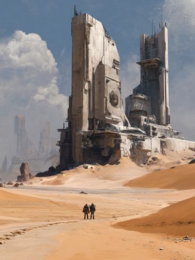 Futuristic Desert Landscape — Sci-Fi Print. poster print