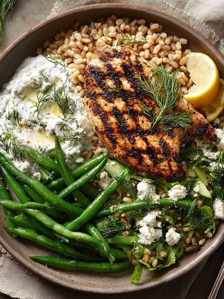 Grilled Chicken and Greens — Food Print. poster — food-drink art